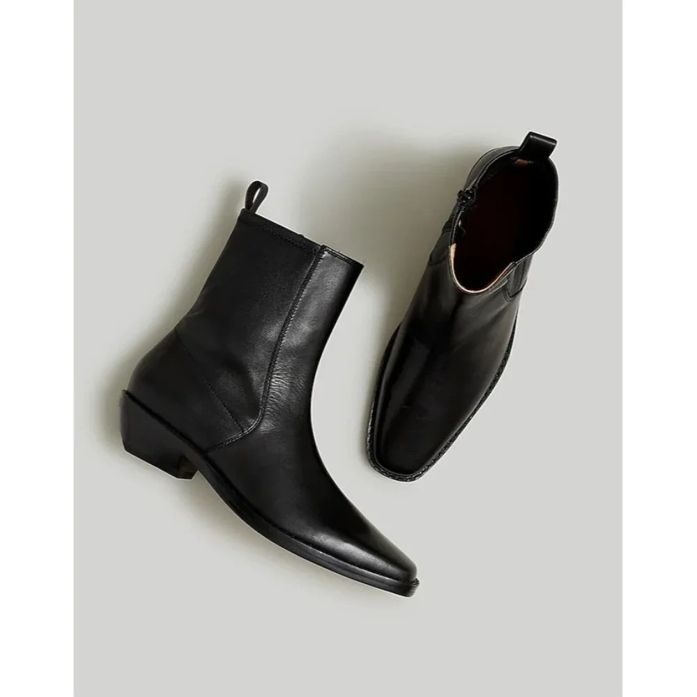 Madewell The Idris Ankle Boot in Leather in True Black - Picture 1 of 11